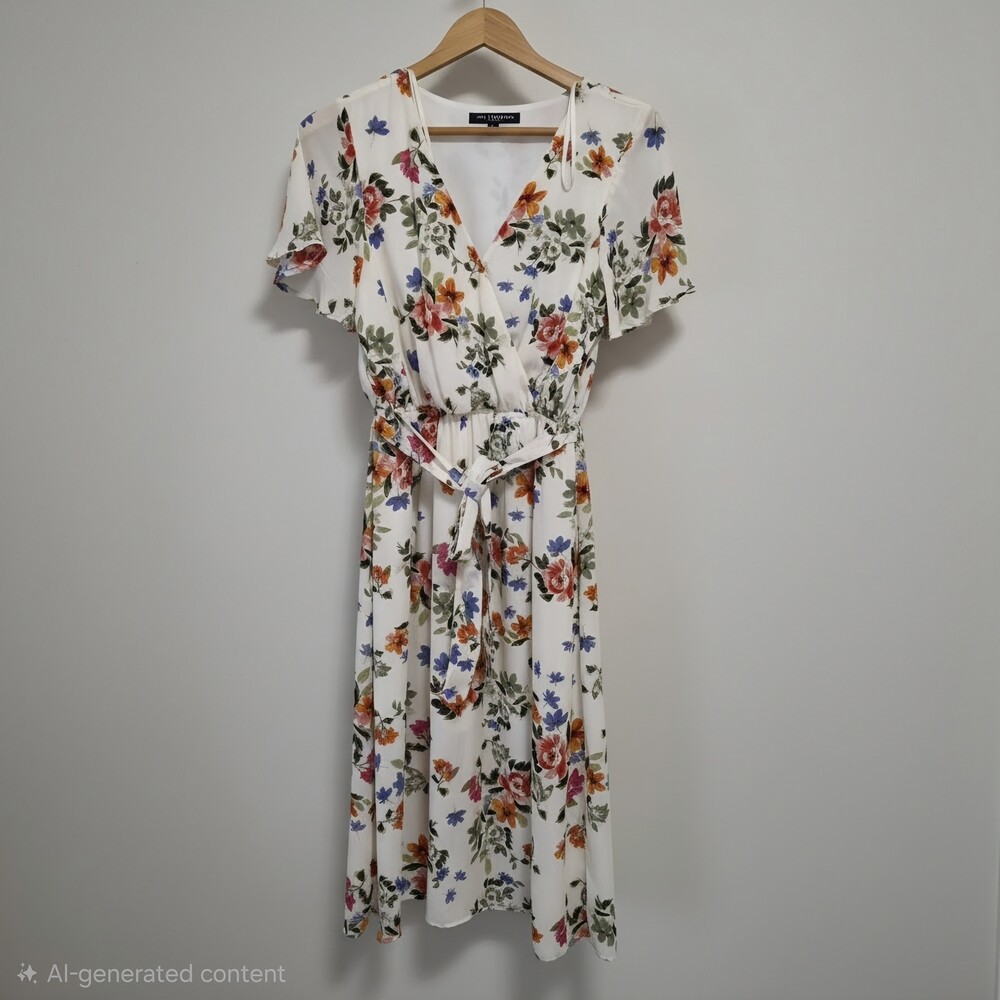 One Clothing Los Angeles Women's Floral Flutter Sleeve Midi Dress - Size S